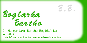 boglarka bartho business card